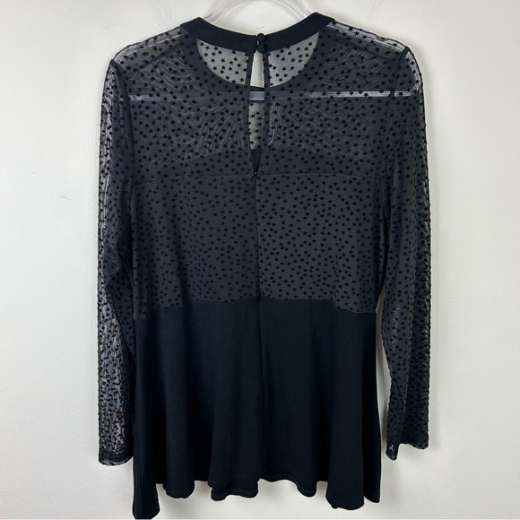 Torrid Black Star Mesh and Premium Ponte peplum top size: 2X - Picture 10 of 12